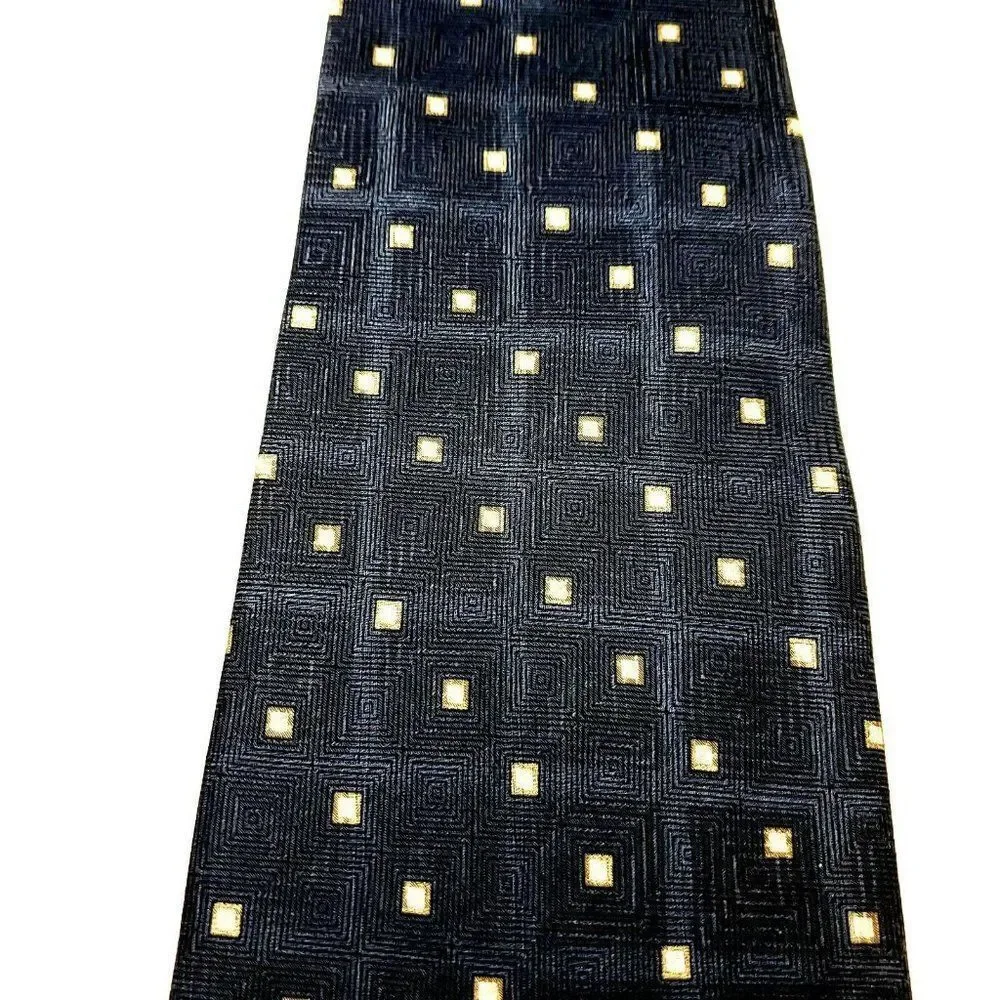 Pierre Cardin Navy Blue Tie with Cream Square Pattern